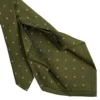 CRAVATTA SARTORIALE 7 PIEGHE IN SETA VERDE OLIVA Microfantasia fiore