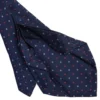 CRAVATTA SARTORIALE 7 PIEGHE IN SETA BLU SCURO Microfantasia fiore