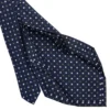 CRAVATTA SARTORIALE 7 PIEGHE IN SETA BLU SCURO Microfantasia fiore