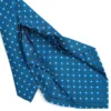 CRAVATTA SARTORIALE 7 PIEGHE IN SETA BLU MEDIO Microfantasia fiore