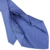 CRAVATTA SARTORIALE 9 PIEGHE IN SETA AZZURRO POLVERE Microfantasia fiore