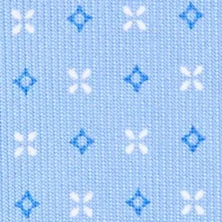 CRAVATTA SARTORIALE 5 PIEGHE IN SETA AZZURRA Microfantasia fiore