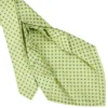 CRAVATTA SARTORIALE 9 PIEGHE IN SETA VERDE CHIARO Microfantasia fiore