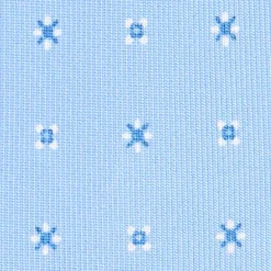 CRAVATTA SARTORIALE 7 PIEGHE IN SETA AZZURRA Microfantasia fiore