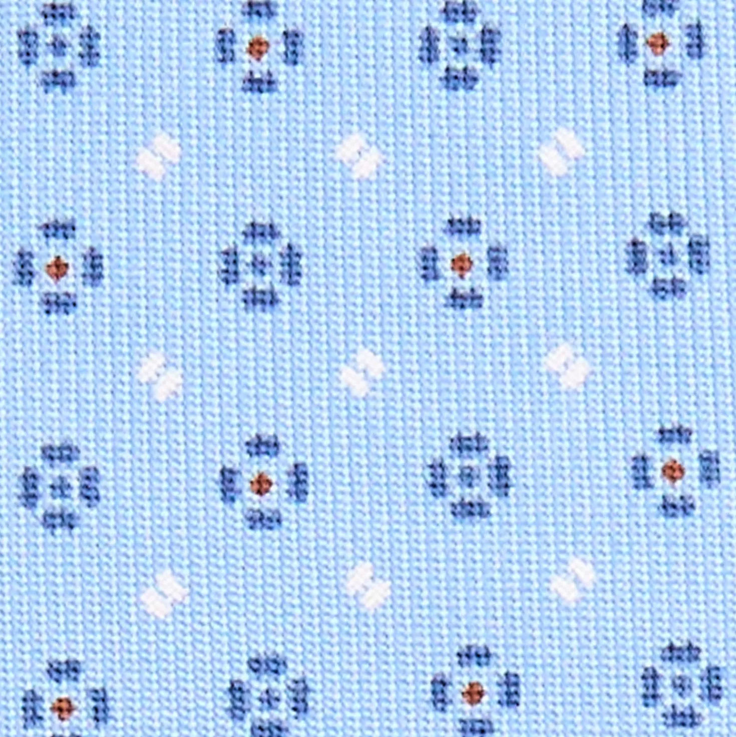 CRAVATTA SARTORIALE 5 PIEGHE IN SETA AZZURRA Microfantasia fiore