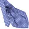 CRAVATTA SARTORIALE 9 PIEGHE IN SETA AZZURRO POLVERE Microfantasia fiore
