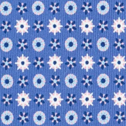 CRAVATTA SARTORIALE 9 PIEGHE IN SETA AZZURRO POLVERE Microfantasia fiore