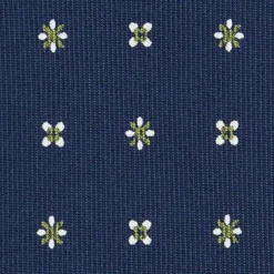 CRAVATTA SARTORIALE 9 PIEGHE IN SETA BLU SCURO Microfantasia fiore