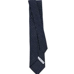 CRAVATTA SARTORIALE 9 PIEGHE IN SETA BLU SCURO Microfantasia fiore