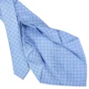 CRAVATTA SARTORIALE 9 PIEGHE IN SETA AZZURRA Microfantasia fiore