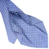 CRAVATTA SARTORIALE 9 PIEGHE IN SETA AZZURRO POLVERE Microfantasia fiore