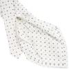 CRAVATTA SARTORIALE 5 PIEGHE IN SETA BIANCA Microfantasia fiore