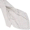 CRAVATTA SARTORIALE 7 PIEGHE IN SETA BIANCA Microfantasia fiore