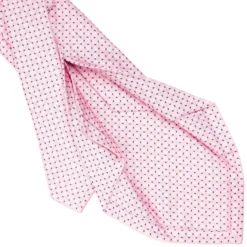 CRAVATTA SARTORIALE 5 PIEGHE IN SETA ROSA Microfantasia fiore