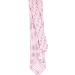 CRAVATTA SARTORIALE 5 PIEGHE IN SETA ROSA Microfantasia fiore