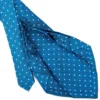 CRAVATTA SARTORIALE 9 PIEGHE IN SETA BLU MEDIO Microfantasia fiore