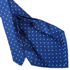 CRAVATTA SARTORIALE 9 PIEGHE IN SETA BLU Microfantasia fiore