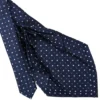 CRAVATTA SARTORIALE 9 PIEGHE IN SETA BLU SCURO Microfantasia fiore