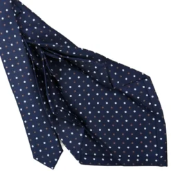 CRAVATTA SARTORIALE 9 PIEGHE IN SETA BLU SCURO Microfantasia fiore