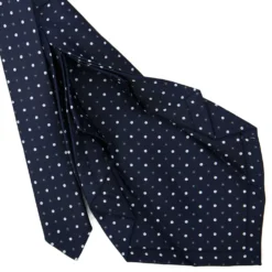 CRAVATTA SARTORIALE 9 PIEGHE IN SETA BLU SCURO Microfantasia fiore