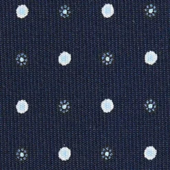 CRAVATTA SARTORIALE 9 PIEGHE IN SETA BLU SCURO Microfantasia fiore