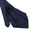 CRAVATTA SARTORIALE 9 PIEGHE IN SETA BLU SCURO Microfantasia fiore