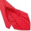 CRAVATTA SARTORIALE 9 PIEGHE IN SETA ROSSA Microfantasia fiore