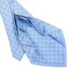 CRAVATTA SARTORIALE 9 PIEGHE IN SETA AZZURRA Microfantasia fiore