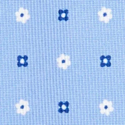 CRAVATTA SARTORIALE 9 PIEGHE IN SETA AZZURRA Microfantasia fiore