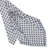 CRAVATTA SARTORIALE 9 PIEGHE IN SETA BIANCA Microfantasia fiore