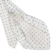 CRAVATTA SARTORIALE 9 PIEGHE IN SETA BIANCA Microfantasia fiore
