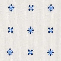 CRAVATTA SARTORIALE 9 PIEGHE IN SETA BIANCA Microfantasia fiore