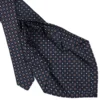 CRAVATTA SARTORIALE 9 PIEGHE IN SETA BLU SCURO Microfantasia fiore