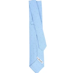 CRAVATTA SARTORIALE 9 PIEGHE IN SETA AZZURRA Microfantasia fiore