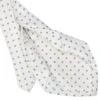 CRAVATTA SARTORIALE 7 PIEGHE IN SETA BIANCA Microfantasia fiore