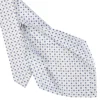 CRAVATTA SARTORIALE 5 PIEGHE IN SETA BIANCA Microfantasia fiore