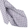 CRAVATTA SARTORIALE 5 PIEGHE IN SETA GRIGIO CHIARO Microfantasia fiore