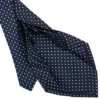 CRAVATTA SARTORIALE 9 PIEGHE IN SETA BLU SCURO Microfantasia fiore