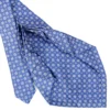 CRAVATTA SARTORIALE 9 PIEGHE IN SETA AZZURRO POLVERE Microfantasia fiore
