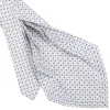 CRAVATTA SARTORIALE 9 PIEGHE IN SETA BIANCA Microfantasia fiore