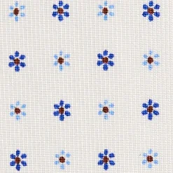 CRAVATTA SARTORIALE 7 PIEGHE IN SETA BIANCA Microfantasia fiore
