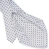 CRAVATTA SARTORIALE 5 PIEGHE IN SETA BIANCA Microfantasia fiore