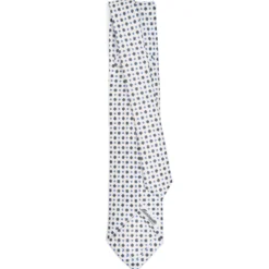 CRAVATTA SARTORIALE 5 PIEGHE IN SETA BIANCA Microfantasia fiore