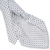 CRAVATTA SARTORIALE 9 PIEGHE IN SETA BIANCA Microfantasia fiore