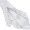 CRAVATTA SARTORIALE 7 PIEGHE IN SETA BIANCO Microfantasia fiore
