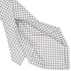 CRAVATTA SARTORIALE 5 PIEGHE IN SETA BIANCA Microfantasia fiore