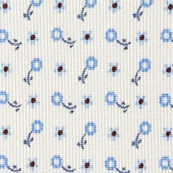 CRAVATTA SARTORIALE 5 PIEGHE IN SETA BIANCA Microfantasia fiore