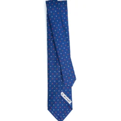 CRAVATTA SARTORIALE 5 PIEGHE IN SETA BLUETTE Microfantasia fiore