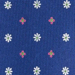 CRAVATTA SARTORIALE 5 PIEGHE IN SETA BLUETTE Microfantasia fiore
