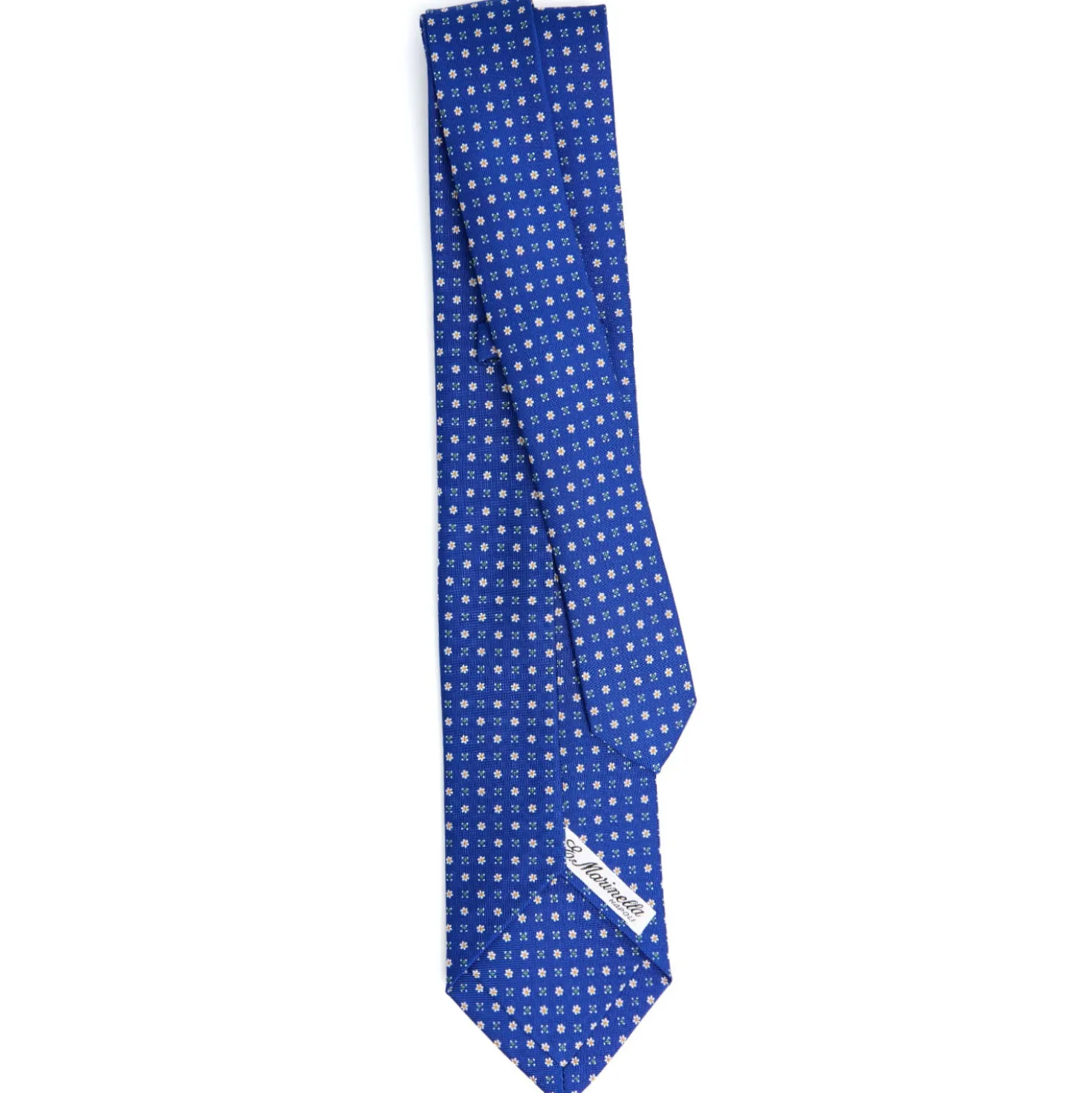 CRAVATTA SARTORIALE 5 PIEGHE IN SETA BLUETTE Microfantasia fiore